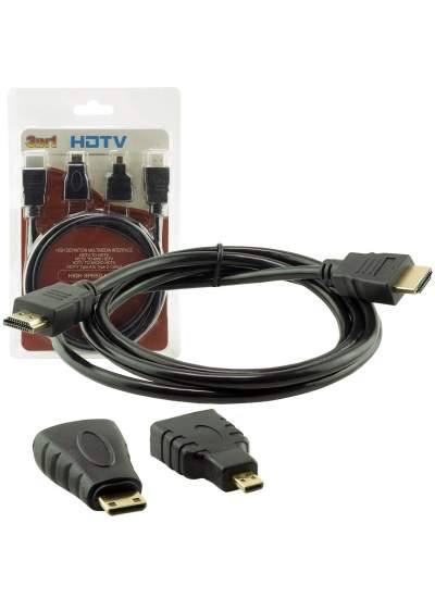 CLZ192 HDMI KABLO 1.5 METRE 3LÜ SET  (MICRO HDMI HDMI*MİNİ HDMI HDMI) (4172)