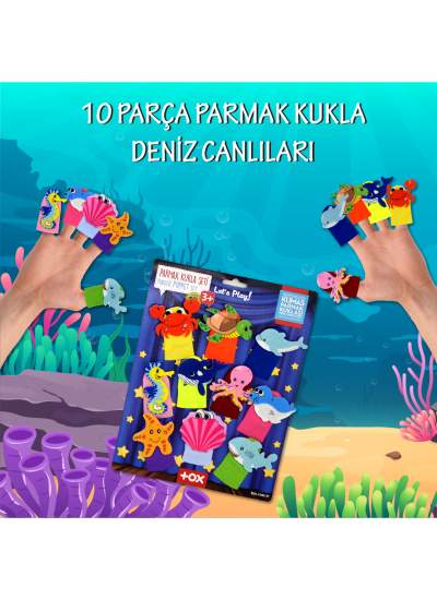 CLZ247  Deniz Canlıları 10 Parça Parmak Kukla Set