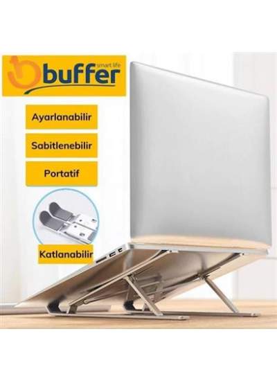 BUFFER® Ayarlanabilir Dizüstü Destek Tabanı Tamamen Katlanabilir Taşınabilir Laptop Yükseltici