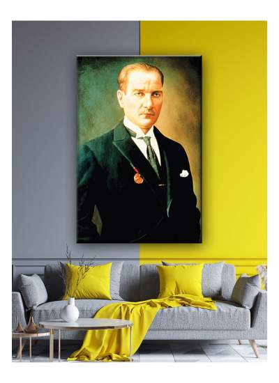 CLZ104 Atatürk Tablosu (ev,ofis,hediyelik)  (100 x 70) cm