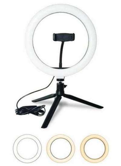 BUFFER® 10inç 26cm Youtube Instagram Tiktok Selfie  Stüdyo Video Fotoğraf Ring Light  Tripod Led Hal