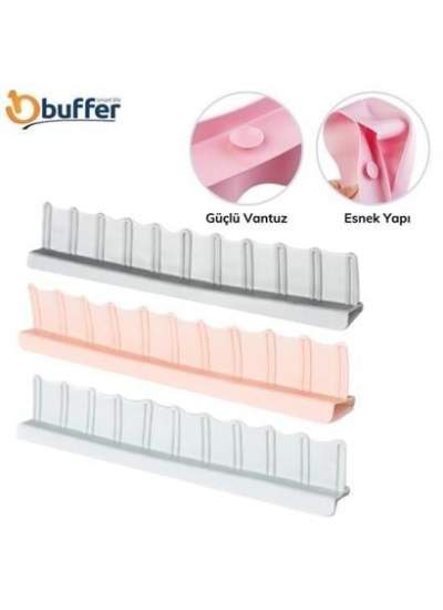 BUFFER® Vantuzlu Kauçuk Sıvı Su Sızdırmaz  Mutfak Banyo Duş Bariyeri Lavabo Kenar Tutucu Set