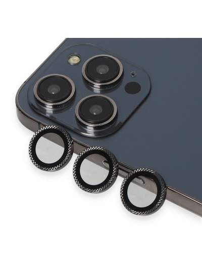 CLZ942 Urr İphone 14 Pro Rhomb Snakeskin Ar Kamera Lens Koruyucu - Ürün Rengi : Siyah