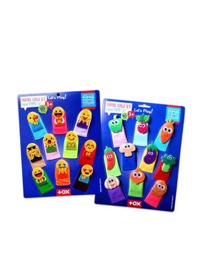 CLZ247 2 Set - 20 Parça  Emojiler ve Sebzeler Parmak Kukla