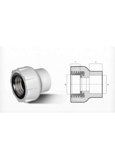 CLZ202 Ege Yıldız PPRC 25X1/2 Dişi Adaptör Gri