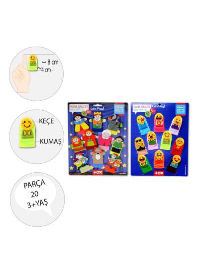 CLZ247 2 Set - 20 Parça  Emojiler ve Masal Kahramanları Parmak Kukla