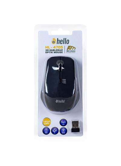 CLZ192 HELLO HL-4705 2.4GHZ 1600DPI KABLOSUZ OPTİK MOUSE (4172)