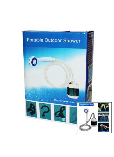 CLZ192 PORTABLE OUTDOOR SHOWER SU-PMP ŞARJLI TAŞİNABİLİR - SEYYAR DUŞ SETİ POMPA - HORTUM - D.BAŞLIK (4172)