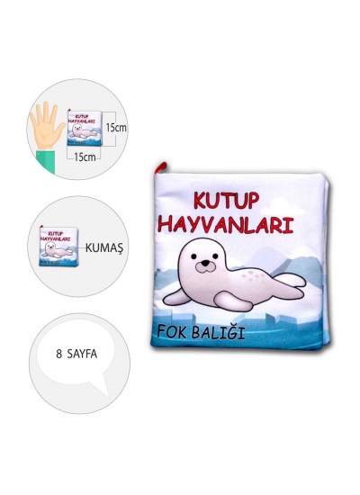 CLZ247  Kutup Hayvanları Kumaş Sessiz Kitap