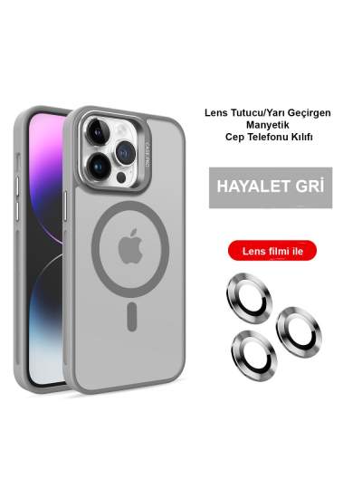 CLZ942 Joko İphone 14 Pro Kılıf Flet Lens Magsafe Kapak - Ürün Rengi : Siyah