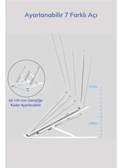 BUFFER® Ayarlanabilir Plastik Dizüstü Destek Tabanı Katlanabilir Taşınabilir Laptop Sehpası Yükselti