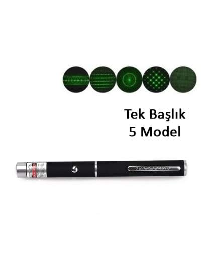 CLZ192 Yeşil Lazer Pointer 500 mW 15 Km Etkili (Tek Başlık 5 Model) (4172)