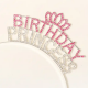 CLZ192 Kristal Taşlı Pembe Birthday Princess Yazılı Parti Tacı 19x11 cm (4172)