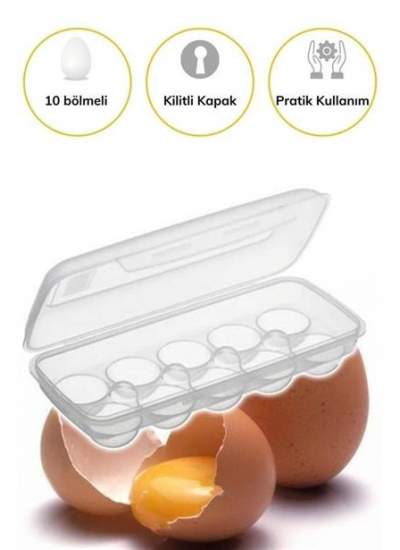 BUFFER® 10 Bölmeli Kilitli Kapaklı Yumurtalık Saklama Kutusu YU110