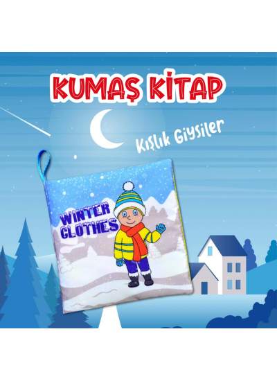 CLZ247  İngilizce Kışlık Giysiler Kumaş Sessiz Kitap