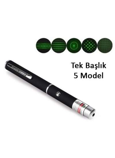 CLZ192 Yeşil Lazer Pointer 500 mW 15 Km Etkili (Tek Başlık 5 Model) (4172)