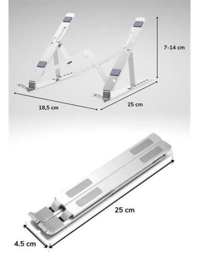 BUFFER® Ayarlanabilir Dizüstü Destek Tabanı Tamamen Katlanabilir Taşınabilir Laptop Yükseltici