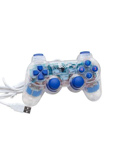 CLZ192 UCOM-704 DOUBLE SHOCK ŞEFFAF JOYPAD OYUN KOLU (4172)