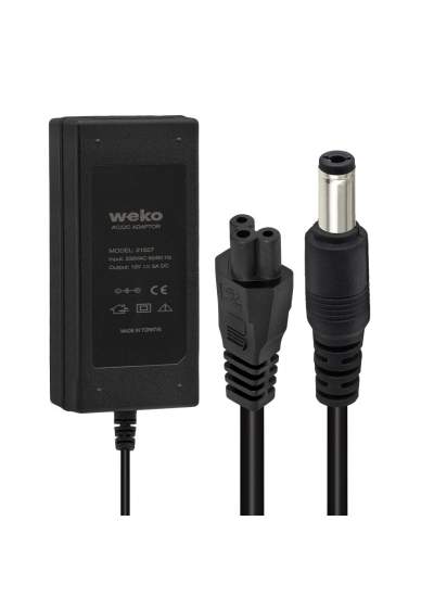 CLZ192 WEKO 12 VOLT - 5 AMPER 5.5*2.5 UÇLU YERLİ ÜRETİM PLASTİK KASA MASAÜSTÜ ADAPTÖR (4172)