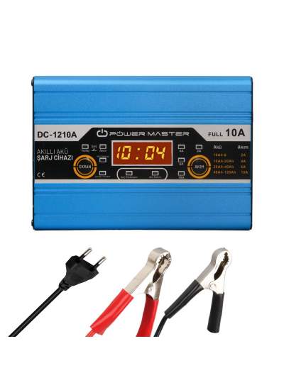 CLZ192 12-24 VOLT MAX 10 AMPER DİGİTAL EKRANLI AKILLI AKÜ ŞARJ CİHAZI (4172)