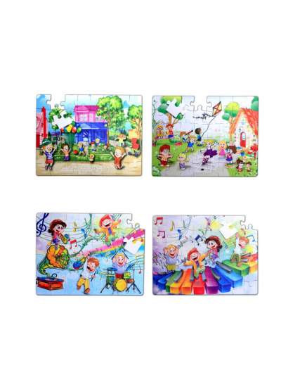 CLZ247 4 Set - 96 Parça  Oyun Parkı ve Müzik 5+ Keçe Yapboz - 5 Yaş Puzzle