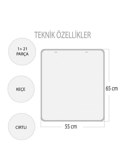 CLZ247 Duyguları Öğreniyorum Keçe Cırtlı Duvar Panosusu (Kız) , Eğitici Oyuncak