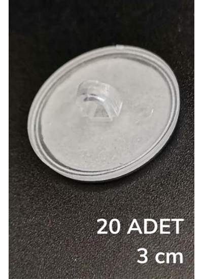 BUFFER® 20 Adet Şeffaf Yuvarlak 3 Cm Çaplı Güçlü Disk Yapışkanlar