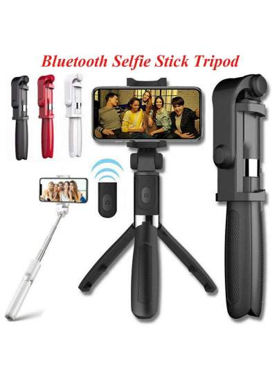 CLZ192 Selfie Stick L01 Bluetooth Kumandalı Selfie Çubuğu Tripod Monopod (4172)