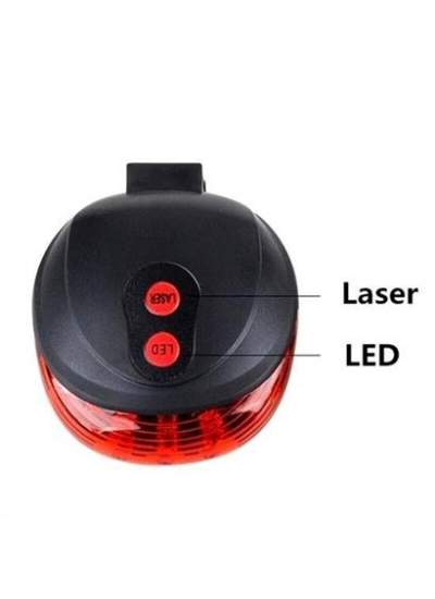 BUFFER® Çok Fonksiyonlu Pilli Bisiklet Led Lazer Işığı Arka Stop Lambası