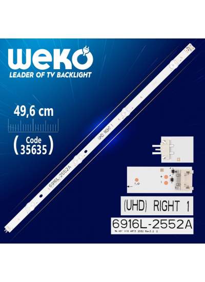 CLZ192 49 V16 ART3 2552 REV3.2 2 - (UHD) RIGHT 1 - 49.6 CM 4 LEDLİ - (WK-283) (4172)