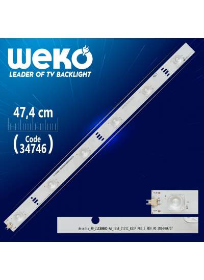 CLZ192 ARCELİK_49_ZJC60600-AA_12X6_2121C_6S1P P81.5 REV.V0 - 47.4 CM 6 LEDLİ - (WK-47) (4172)