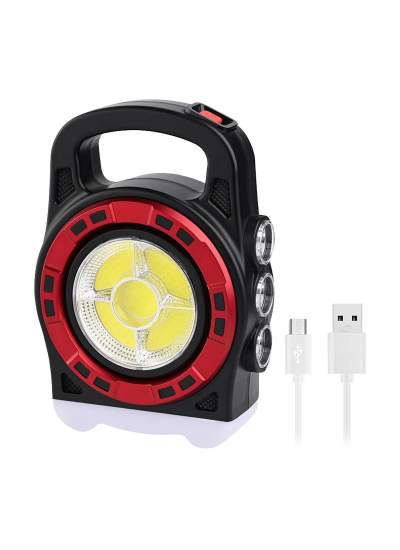 CLZ192 HB-6678C COB LEDLİ 20 WATT 3 KADEMELİ ŞARJ EDİLEBİLİR USB ÇIKIŞLI SOLAR LAMBA (4172)