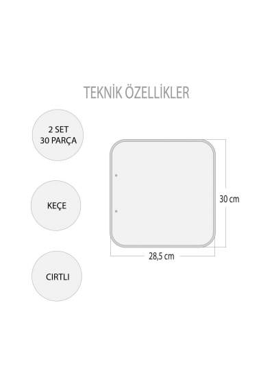 CLZ247 2 Set - 32 Parça  Mutfak ve Yatak Odası Keçe Cırtlı Aktivite Sayfası - Çocuk Etkinlik , Eğitici Oyuncak