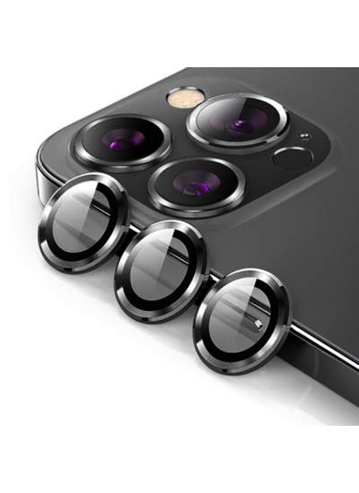 CLZ942 Urr İphone 14 Pro Titanium Alloy Kamera Lens Koruyucu - Ürün Rengi : Siyah