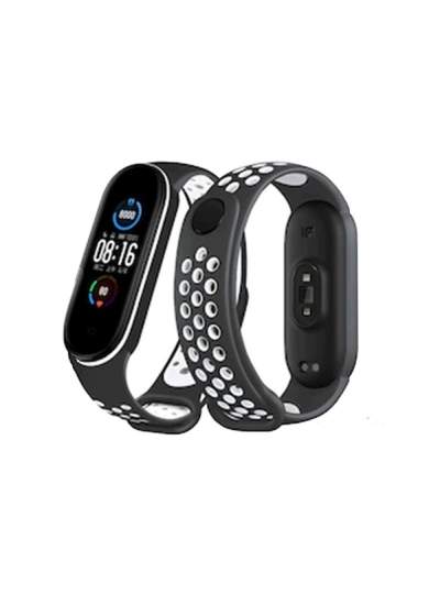 CLZ942 Xiaomi Mi Band 5 Spor Delikli Kordon - Ürün Rengi : Siyah-Beyaz