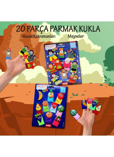 CLZ247 2 Set - 20 Parça  Masal Kahramanları ve Meyveler Parmak Kukla