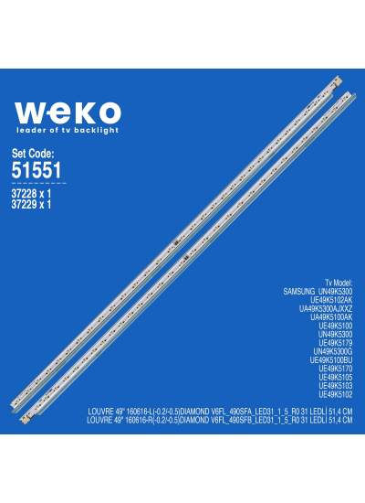 CLZ192 WKSET-6551 37228X1 37229X1 LOUVRE 49 160616/ V6FL_490SF 2 ADET LED BAR (31LED) (4172)