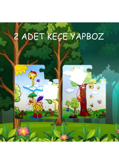 CLZ247  Zürafa 3+ Keçe Yapboz - 3 Yaş Puzzle