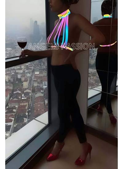 CLZ41 Rainbow Reflektörlü Seksi Harness Büstiyer - Ürün Rengi:Rainbow Reflektör