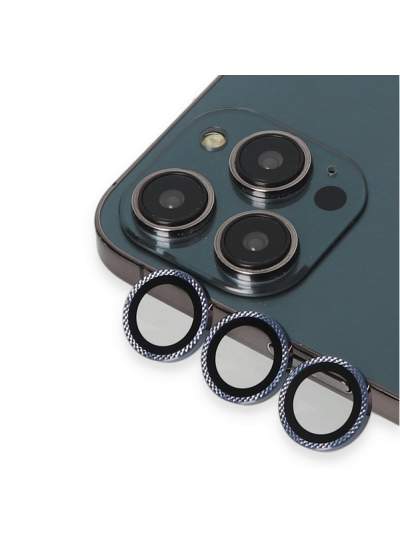 CLZ942 Urr İphone 15 Pro Rhomb Snakeskin Ar Kamera Lens Koruyucu - Ürün Rengi : Siyah