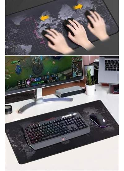 BUFFER® 70x30 Mouse Pad Gaming Oyuncu Gamer Kaymaz Taban Büyük Boy Ofis Tipi Fare Altlığı Goliathus