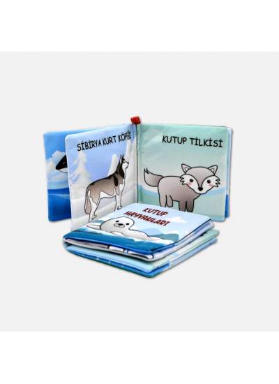 CLZ247  Kutup Hayvanları Kumaş Sessiz Kitap