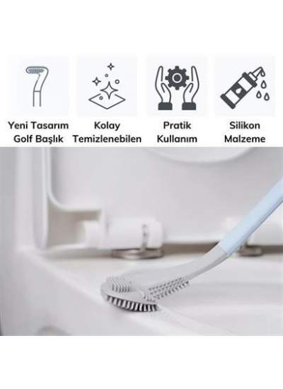 BUFFER® Golf Tasarımlı Silikon WC Klozet Mutfak Temizlik Fırçası Kanca Hediyeli