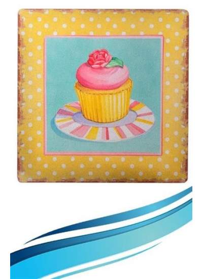 BUFFER® Decotown Duvar Panosu 40*40 Cup Cake Muffin Motifli Duvar Süsü