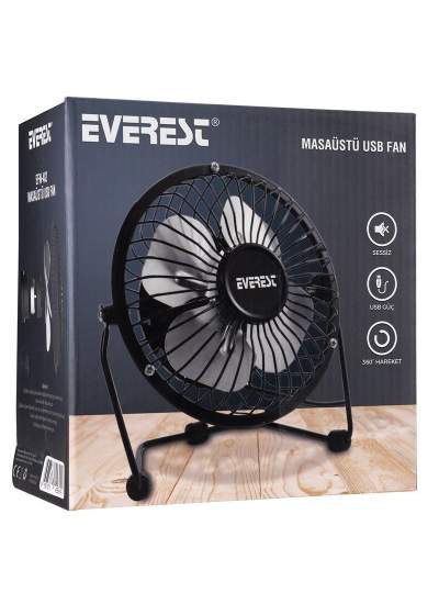 CLZ192 EVEREST EFN-482 MASAÜSTÜ METAL SİYAH FAN (4172)