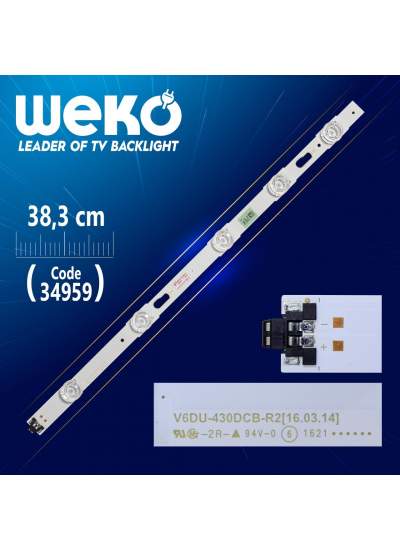 CLZ192 S_KU6K_43_FL30_R5_REV1.0 - LM41-002269A - LEFT - V6DU-430DCB-R2 - 38.3 CM 5 LEDLİ (WK-779) (4172)