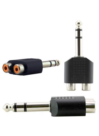 CLZ192 6.3 MM STEREO ERKEK / 2 RCA DİŞİ ÇEVİRİCİ JACK (4172)