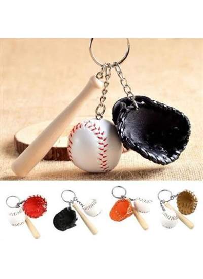 BUFFER® Gerçekçi Beyzbol Tasarımlı Şık Anahtarlık Kolye Çanta Süsü Baseball Keychain