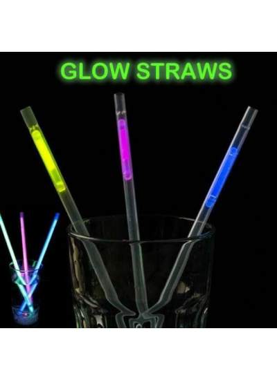 CLZ192 Karanlıkta Parlayan Glow Stick Fosforlu Pipet 3 Renk 3 Adet (4172)