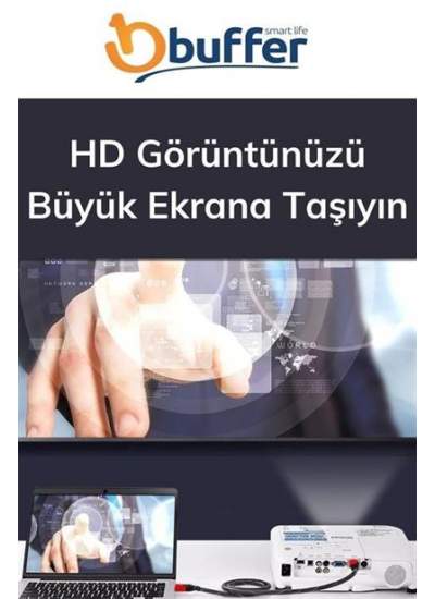 BUFFER® HDMI Kablosu HDTV Bilgisayar Uydu Görüntü Ses Full HD Sargılı Görüntü Aktarma Kablosu